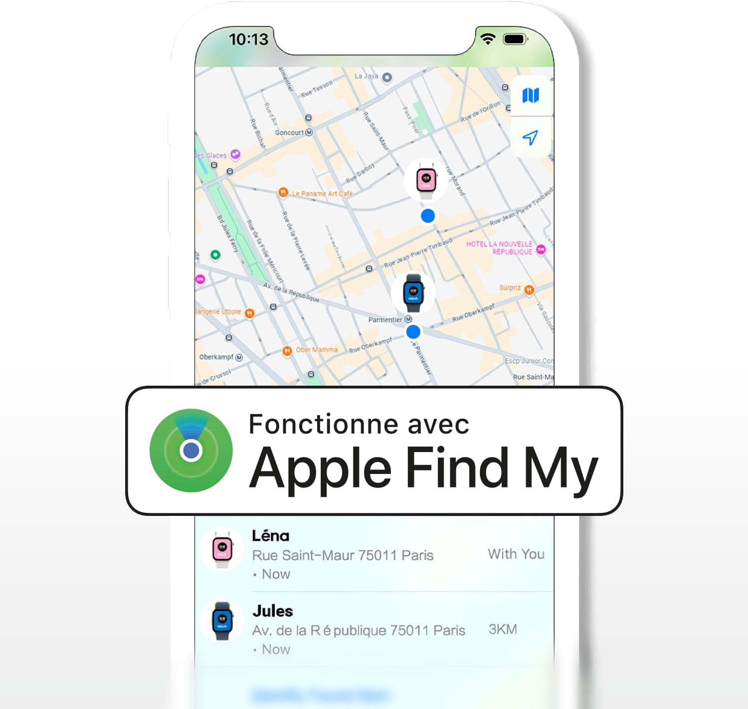 ICE-WATCH - Ice Smart Junior 3.0 Find My - Montre connectée géolocalisable pour Enfant avec Bracelet en Silicone (1.75 Pouces) - Compatible Find My, sans abonnement et sans Carte SIM