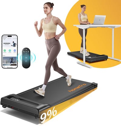 Tapis de Course - Tapis de Marche Inclinable avec 9% Incline - Moteur 2.5HP pour Maison et Bureau - Walking Pad Léger avec Affichage LED, Télécommande Mute, Idéal pour Running et Marche