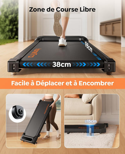 Tapis de Course - Tapis de Marche Inclinable avec 9% Incline - Moteur 2.5HP pour Maison et Bureau - Walking Pad Léger avec Affichage LED, Télécommande Mute, Idéal pour Running et Marche